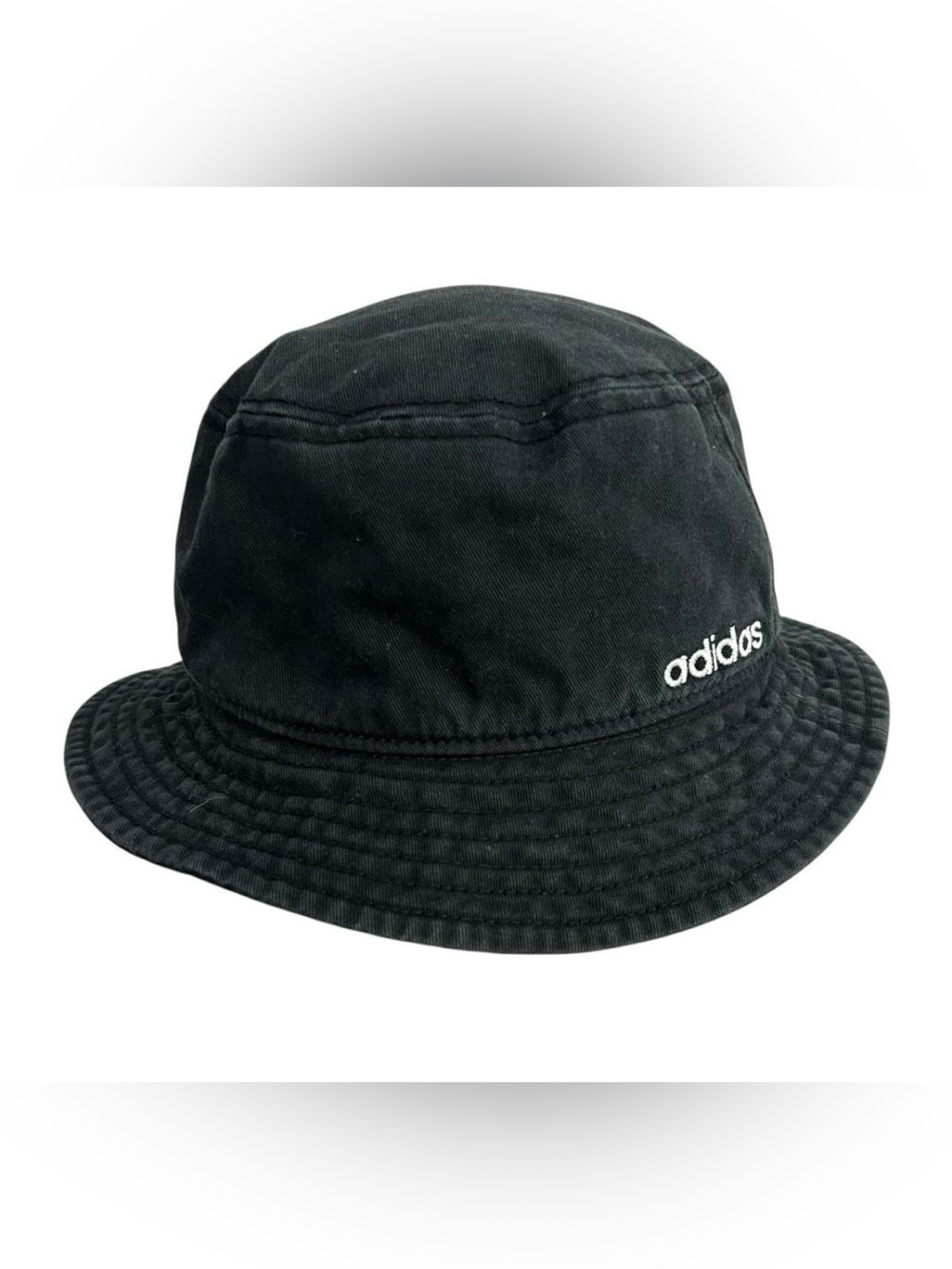 adidas Black Bucket Hat with White Logo